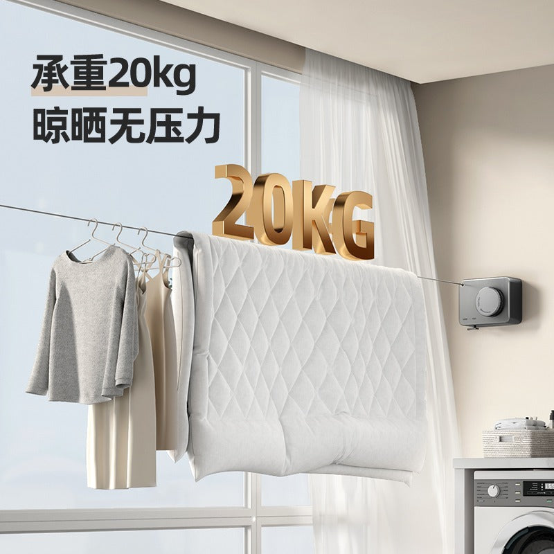Clothesline indoor without drilling balcony shrink clothes drying handy gadget bathroom clothes drying rack steel wire rope retractable
