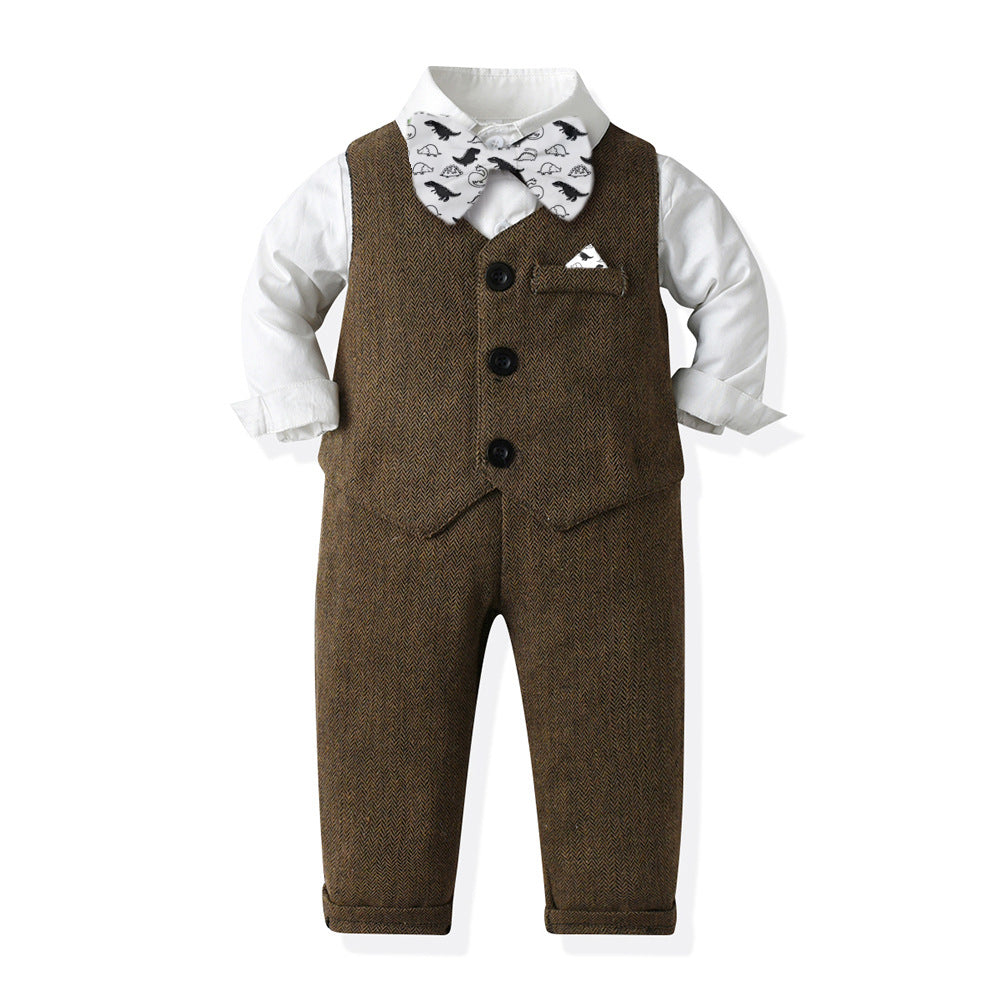 Spring & fallkids suit suit handsome boy flower girl vest dress baby boy first birthday medium big child suit