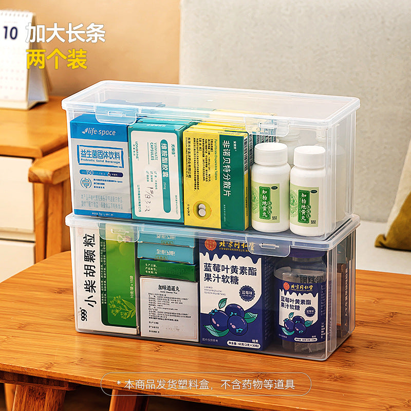 Flip small medicine box Portable with lid Stackable rectangular storage box Transparent storage drug packaging box with lid