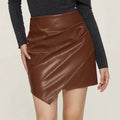 74# in stock - 73159#  cross-border e-commerce women's fashion european and american ins style new a-line slimming bodycon pu leather skirt