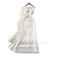 French halter lace white dress women's summer sleeveless waist slimming look a-line long skirt accessible luxuryelegance style