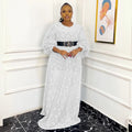 European and american  african robe plus size women's clothing african  cross-border foreign trade round neck lace dress