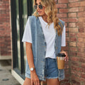 Independent real shot self-built station  fashion  new arrival denim vest waistcoat trendy denim sleeveless vest