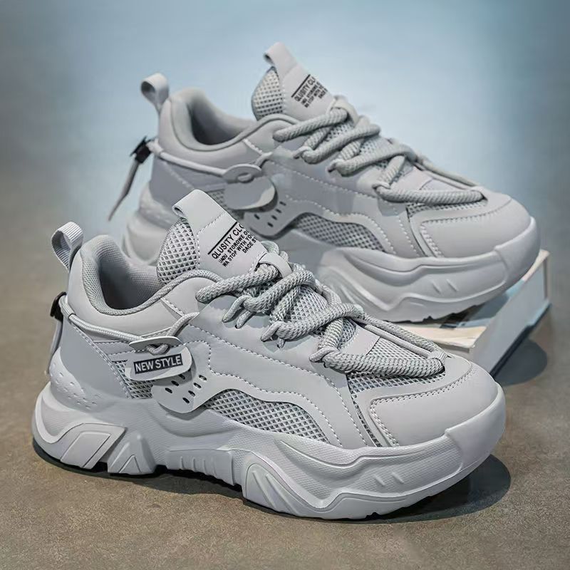 Men's shoes 2025 new winter trendy men's thick-soled sports hot-selling mesh breathable casual dad shoes