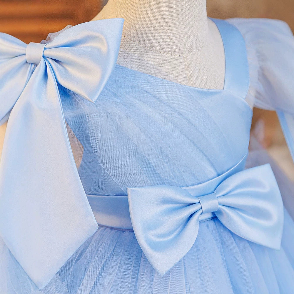 Dress mesh birthday kids dress trailing princess girl costume tutu skirt catwalk tutu piano costume