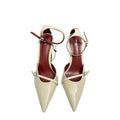 Za2025 summer new pointed-toe stiletto heels - wine red patent leather, single buckle, thin strap women's high heels