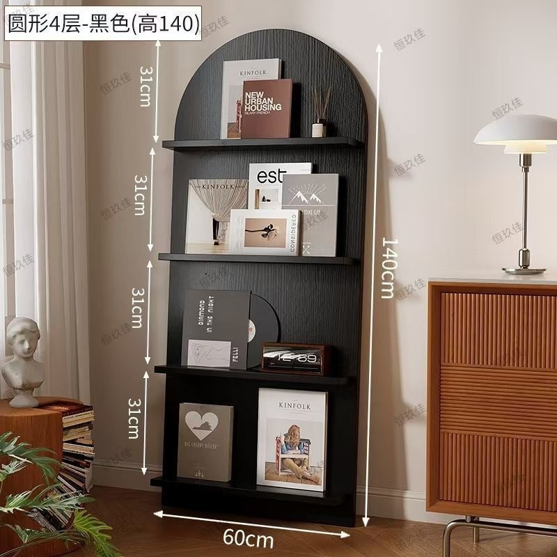 Magazine rack floor-standing storage rack wall-mounted book rack newspaper rack environmental-friendly multi-layer bookshelf medieval style reading bookshelf wood