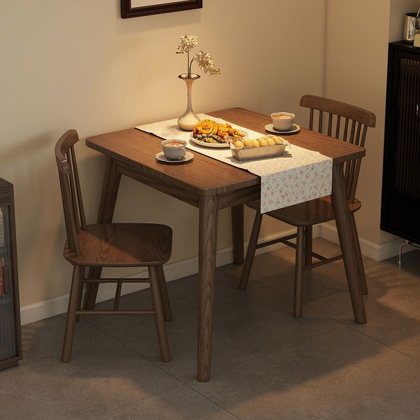 Full set of solid wood dining table household small apartment dining table modern simple square eating table dining table and chair combination