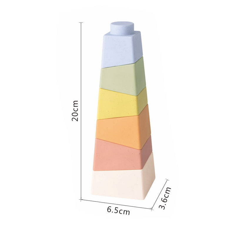 Cross-border export  children's development intelligence stacking music straw material bathroom soft rubber environmentally friendly educational toys