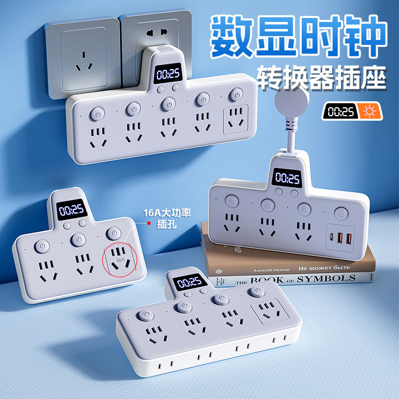 Pure copper socket wireless converter usb time independent switch multi-function one-to-many slot power strip