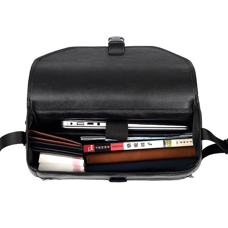 New men's leather backpack men's fashion men's bag high sense large capacity computer bag light trend backpack