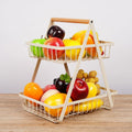 Here are a few options, depending on the specific nuance you want to convey:  **option 1 (most common & versatile):**  double-layer desktop organizer basket - home storage for snacks, fruits, and vegetables  **option 2 (more descriptive):**  two-tier desk