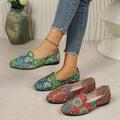 plus size spring and summer new arrival cloth retro breathable printingeasiest for matchelegant ethnic style wedge flats women's wholesale