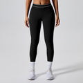 summerhigh waist yoga pants for women anti-curling elastic sports leggings outdoor sports fitness nine-point pants
