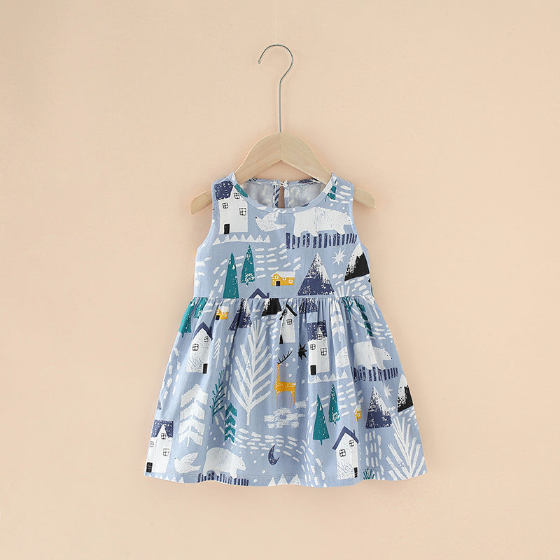 Pure cottongirlskirt baby summer dress little girl infant child 1dress2 child 3 years old summer