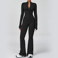 Customizable zippered cloud-feel long sleeve yoga bodysuit - high-intensity fitness activewear one-piece compression suit 2012