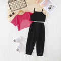 exclusive supply—girl fashion sports suit california letter vest + black sports pants