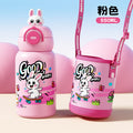 New arrival high-looking cute double drinking cup 316 stainless steel cartoon doll thermos cup portable water cup with carrying rope