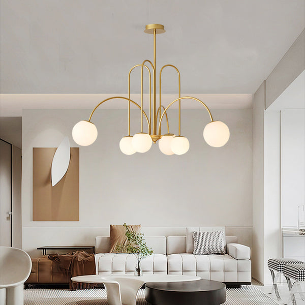 Nordic living room lamp post-modern minimalist art light luxury magic bean molecular dining room bedroom creative wrought iron glass chandelier