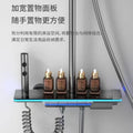 Bathroom shower head suit full copper booster nozzle gray for home thermostatic digital display button ambient light shower head