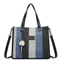 2024 new women's fashion shoulder bag crossbody bag canvas bag color block handbag minimalist versatile tote bag