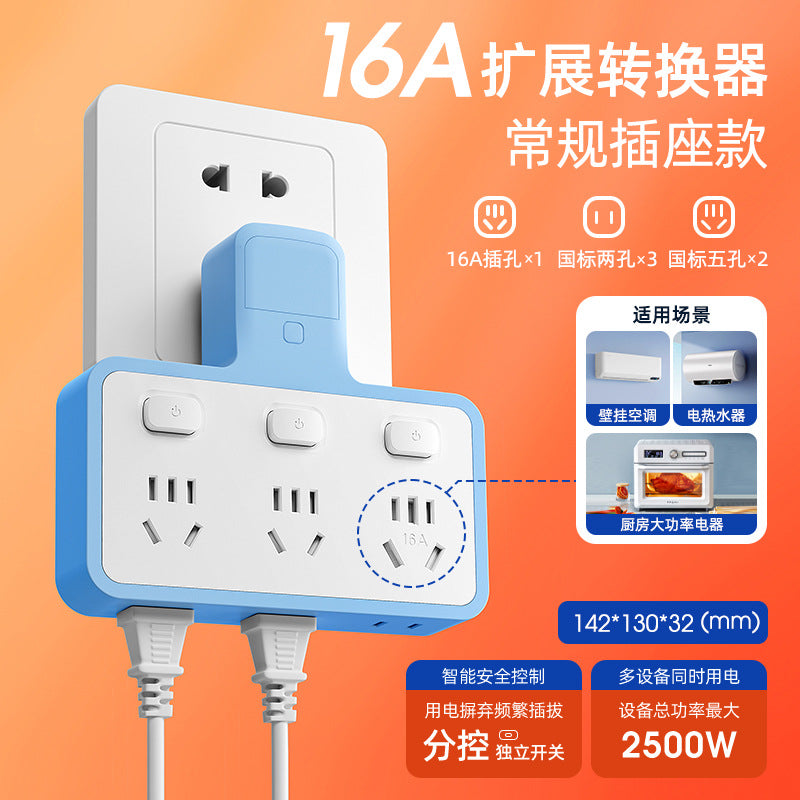Smart converter office socket night light independent switch power strip wireless multifunctional usb power strip dormitory student
