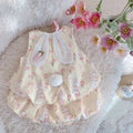 Girls' summer outfit set: new trendy and stylish tank top with bunny ear detail - lightweight two-piece set for kids