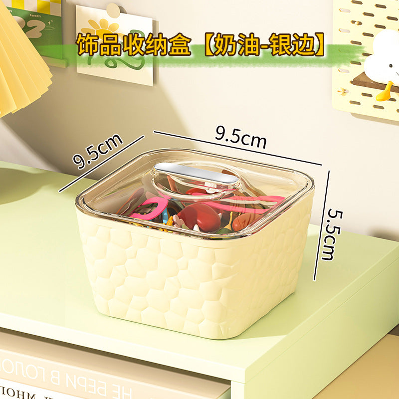 Cross-border children's rubber band hair accessories hand jewelry box large capacity hair band with lid hair rope hairpin with lid jewelry storage box