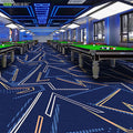 Custom billiard hall carpet - full coverage, printed design, large area, hotel & commercial billiard room nylon fire-retardant b1 carpet