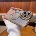 Luxury rhinestone-embellished glitter magnetic case for iphone 17 pro max - premium apple 16 cover