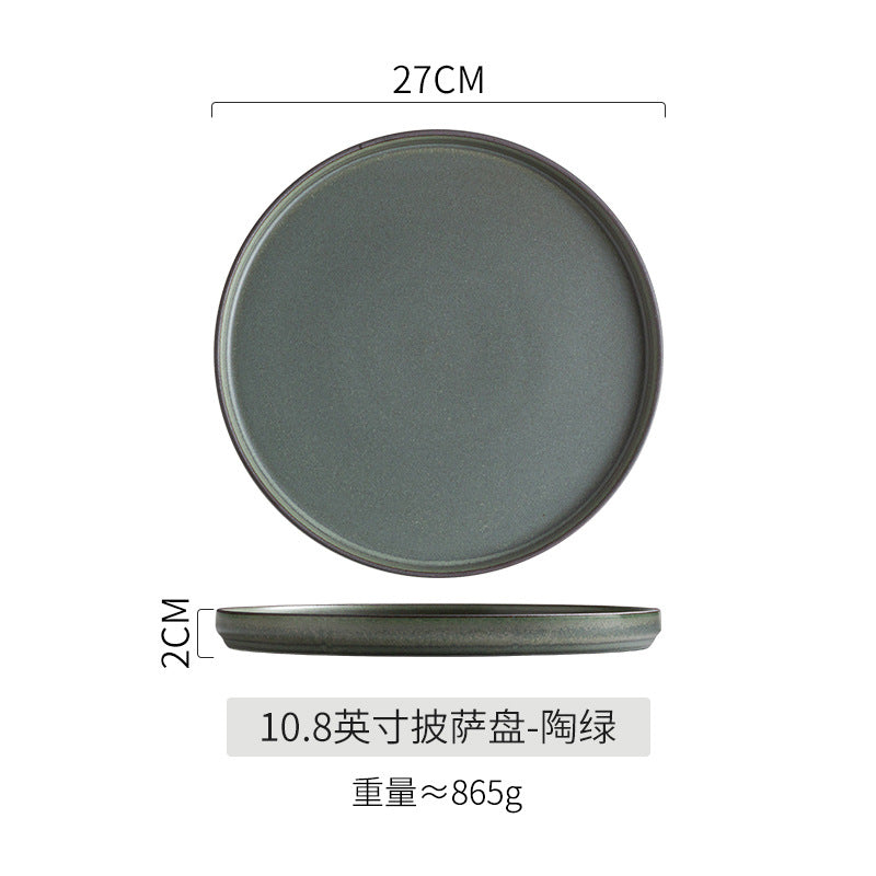 Kiln-turned-steak plate, creative western food plate, steak plate, commercial catering plate, for home ceramic dish plate