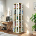 Rotating student bookshelf bookcase, mobile multi-tier kids storage floor rack, simple organizer, multifunctional living room shelf