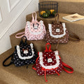 Sweet and cute fashion flip-top backpack for female students, new autumn and winter lace schoolbag, cartoon girl backpack