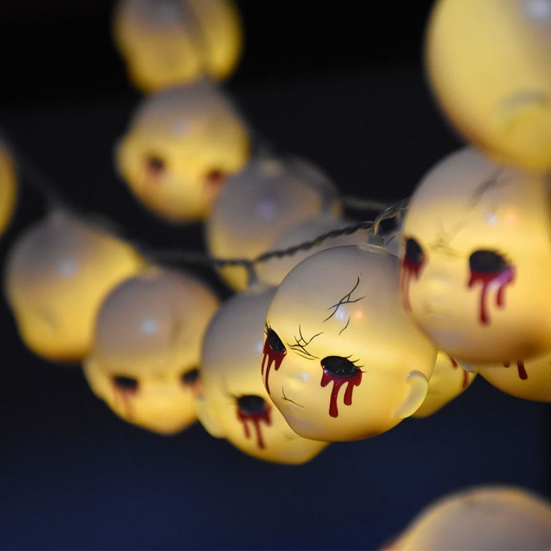 LED Halloween one-eye decorative ambient light string, Easter eyeball grimace doll creative decorative luminous light string