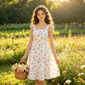 Yimingzhi: new  european and american style women's floral print short cami dress for teens (export)