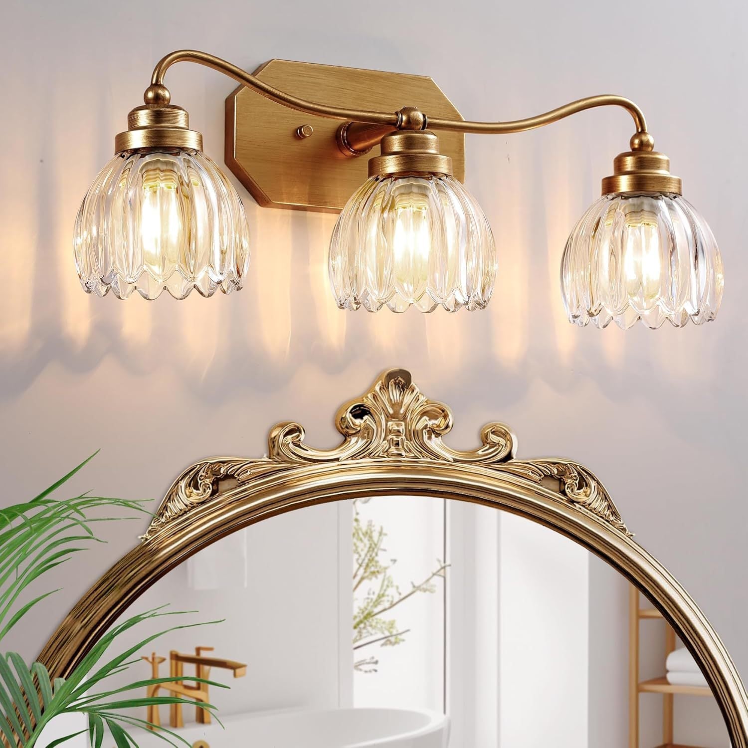 Cross-border exclusive retro indoor wall lamp golden bathroom dressing lamp suitable for bedroom living room corridor wall lamp lighting