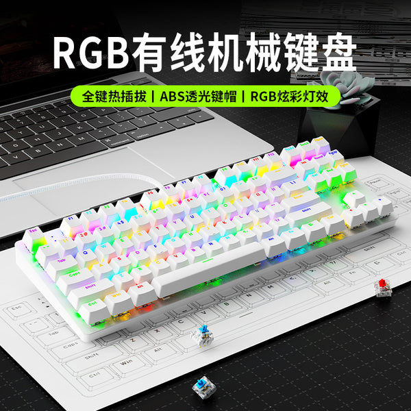 Dragon Guard AK87 mechanical keyboard 87 keys blue and red axis notebook desktop computer e-sports game rgb keyboard