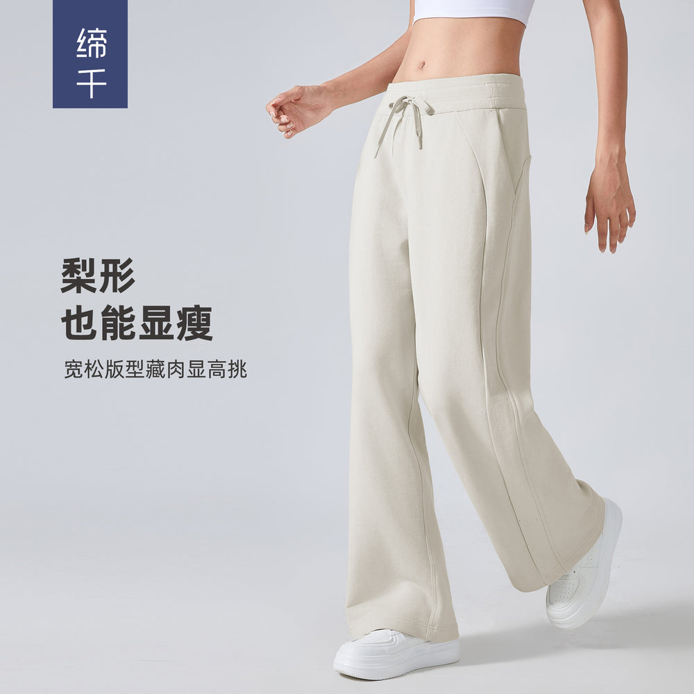 Fall and winterloose sports sweatpants for women easiest for matchwork clothingloose pantshigh waistslimming lookheattechstraight-legcasual pantsdaw134