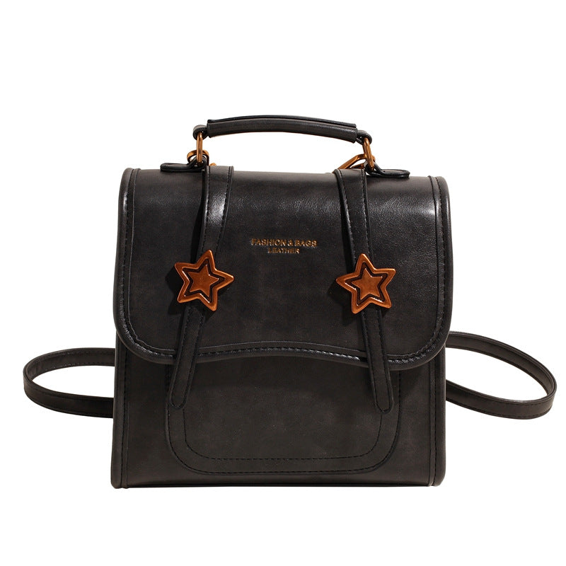 New Star Fashion College Style Multifunctional Solid Color Vintage Student School Bag Portable Travel Backpack Women's Bag
