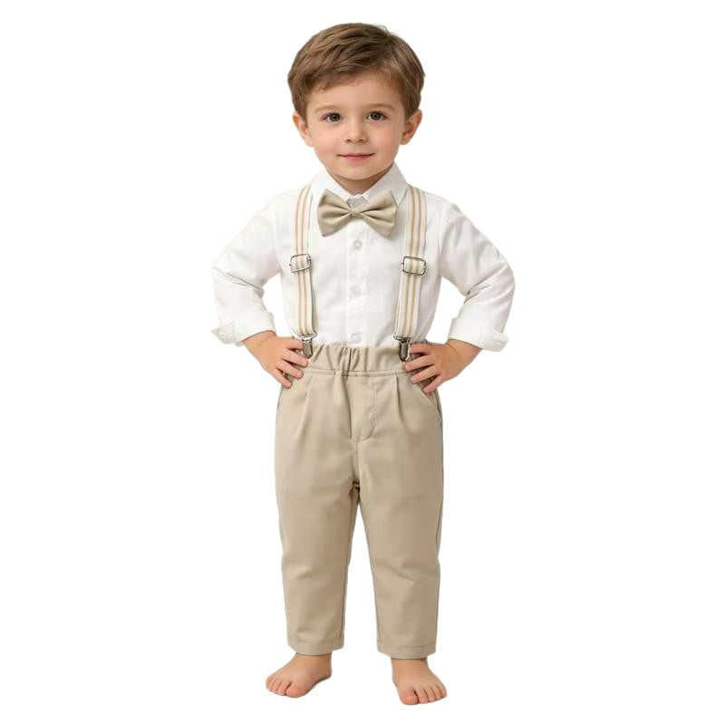 One-year-old dress for baby boys fall and winter british style birthday party clothes for boys overalls suit baby suit