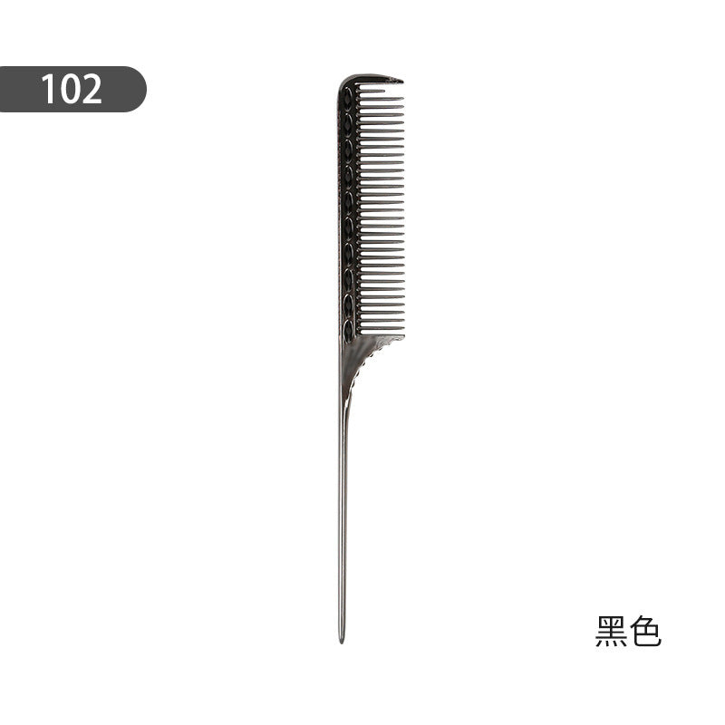 Hair stylist's special hair cutting comb, non-slip handle, anti-static hair cutting comb, steel needle, pointed tail partition, highlighting hair comb