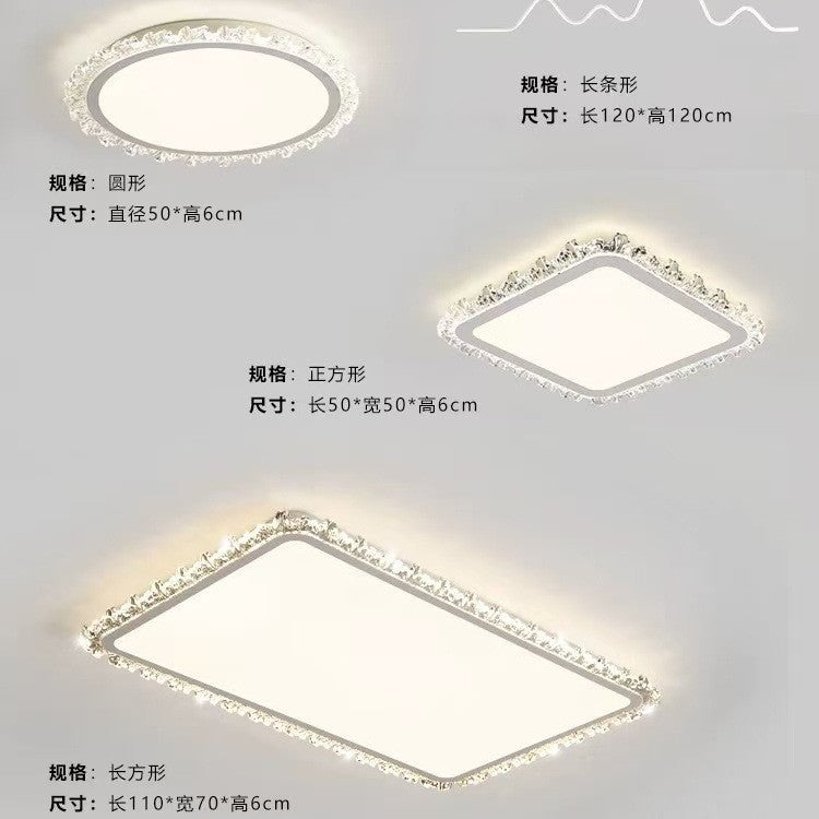 2025 New Living Room Main Light Atmospheric Crystal Ceiling Light Modern Simple Headlight Light Luxury Zhongshan Lighting Bedroom