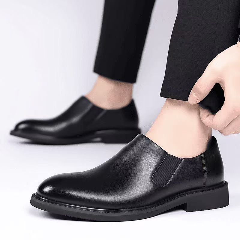 Men's shoes new arrival genuine menplaid soft leather middle-aged formal soft bottom pedal casual leather shoes business soft leather breathable