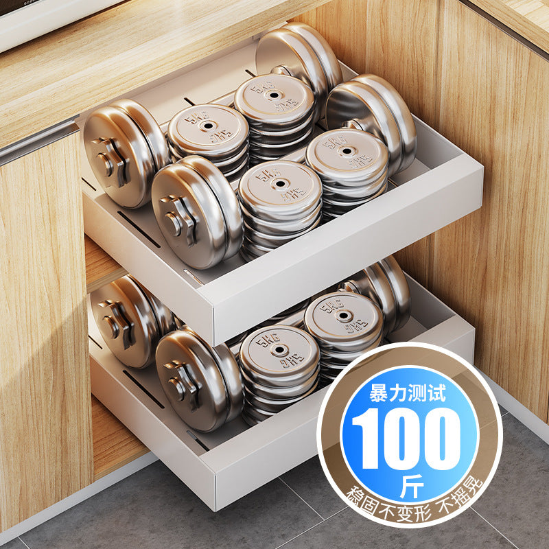 One piece of storage rack, carbon steel delivery, kitchen rack, cabinet, retractable kitchen utensils, storage, smart storage, home multi-function