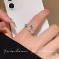Korean style micro-embedded zircon pony ring for women niche style design classy sense of finger ring elegantfashioneasiest for matchpopular accessories