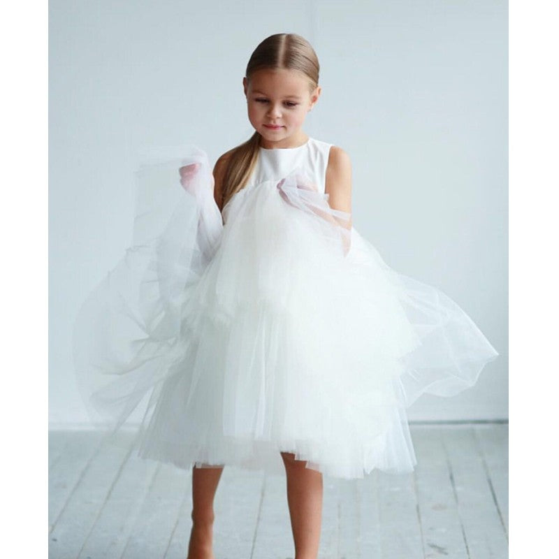 Exportkids festival catwalk piano performance dress girls puffy wedding dress princess dress flower girl new kids dress