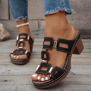summer new arrival: plus-size high-heeled slides for women (sizes 36-43). wholesale available. dropshipping for  &