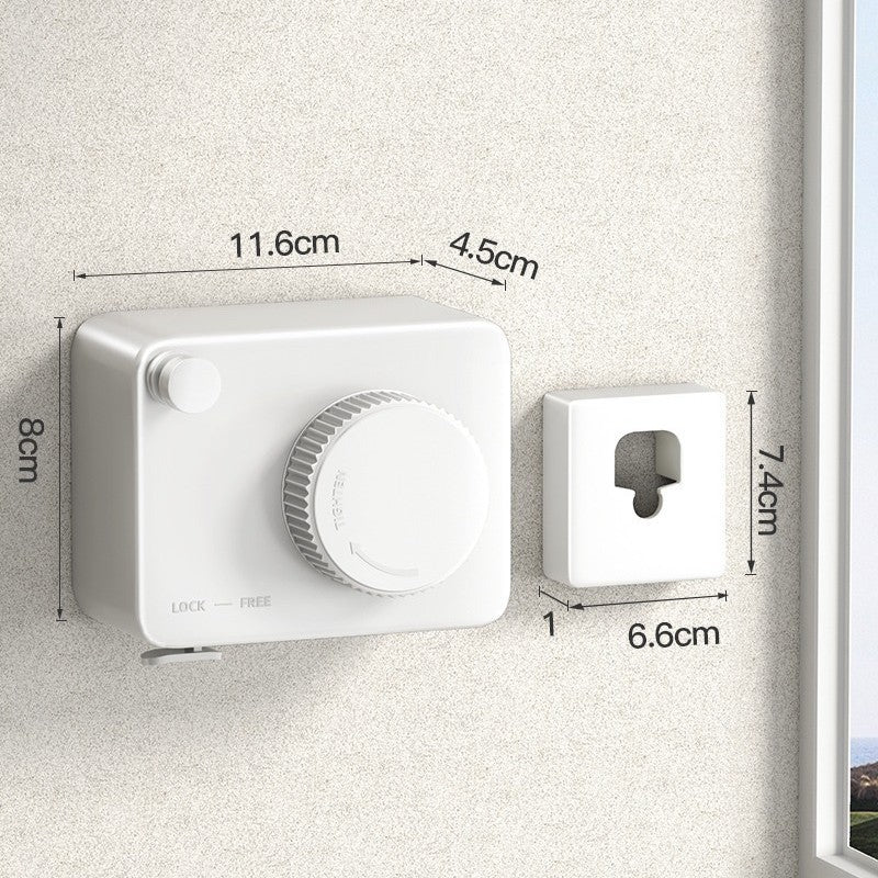 Clothesline indoor without drilling balcony shrink clothes drying handy gadget bathroom clothes drying rack steel wire rope retractable