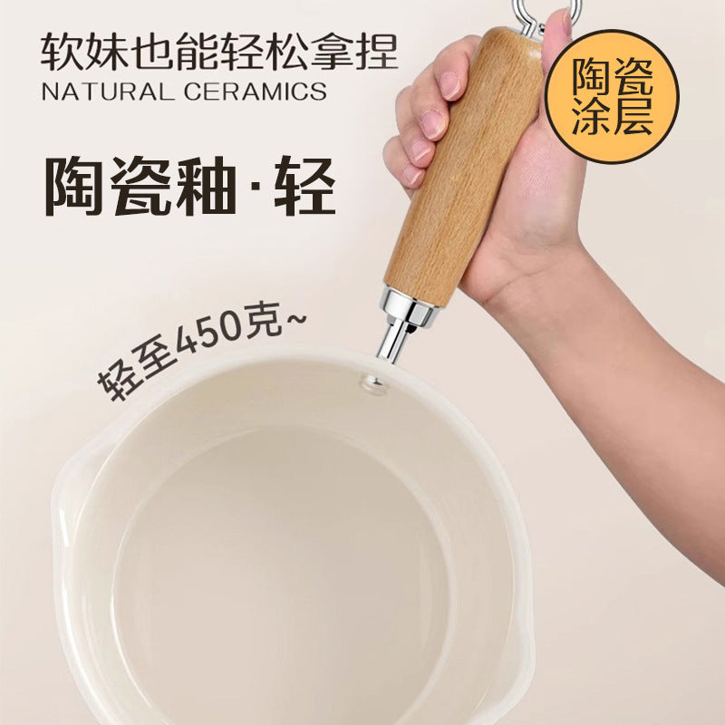 New arrival one-person small milk pot double guide mini soup pot for home instant noodle pot neutral stove small cooking pot wholesale