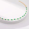 European and american cross-border fashion bohemian square glass handmade beaded necklace - versatile & unique statement piece